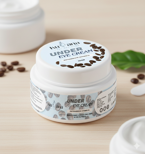 Kuvana Under Eye Cream with Vitamin K & Niacinamide - Reduces Dark Circles Puffiness Fine Lines Brightening Eye Treatment